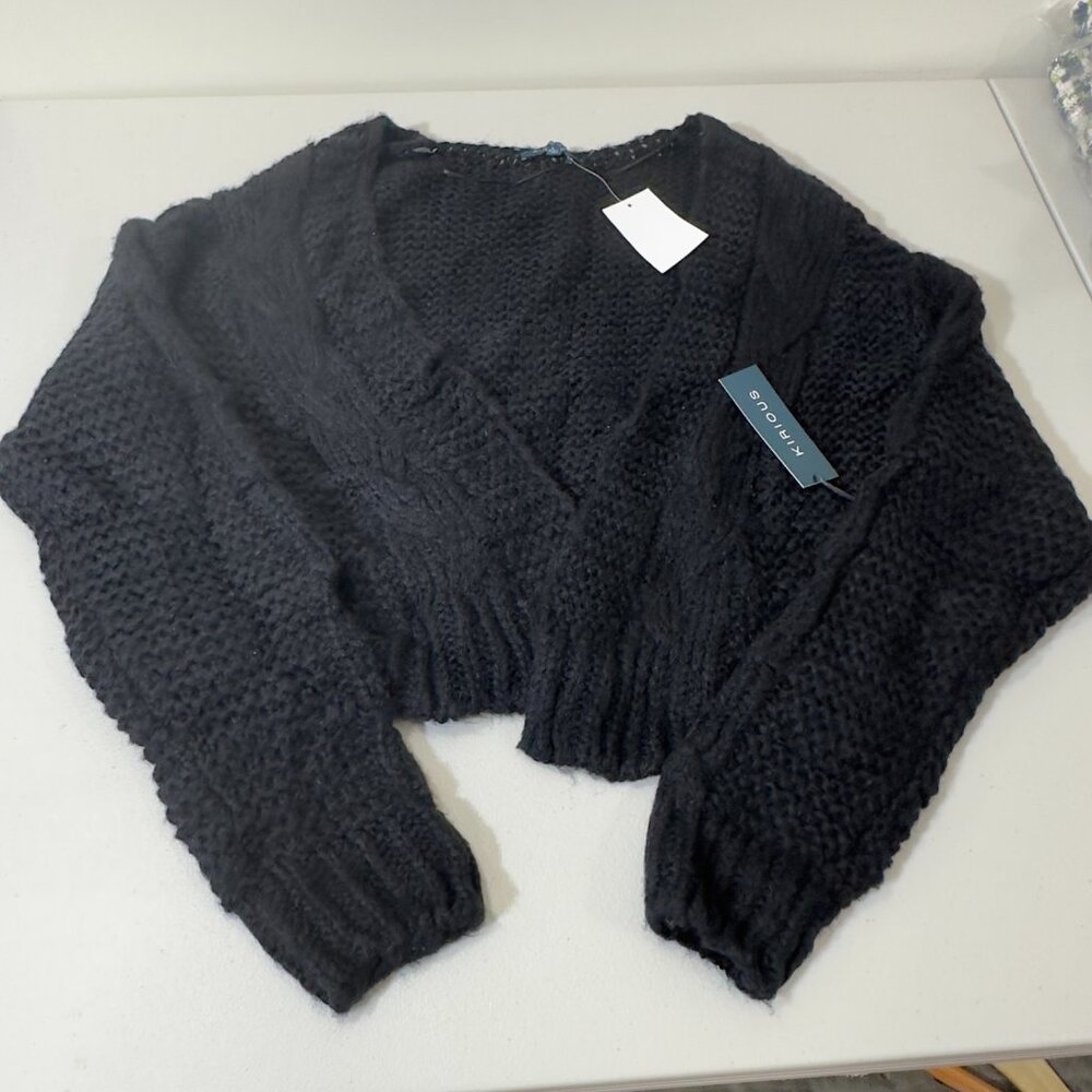 Kirious Cable Knit Oversize Open Front Sweater Size Large